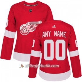 Dame Ishockey Detroit Red Wings Tröja med eget tryck Adidas 2017-2018 Röd Authentic